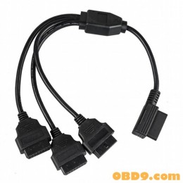 OBD2 Cable 1 to 3 Converter Adapter OBD2 Splitter Y Cable J1962M to 3-J1962F